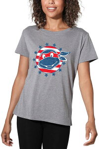 �A�j���L�����N�^�[ ���f�B�[�X �g�b�v�X T�V���c �O���t�B�b�N Licensed Character Juniors' Teenage Mutant Ninja Turtles 4th of July Loose Fit Graphic Tee Heather Gray �O���[