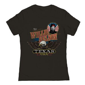 �A���u�����f�b�h ���f�B�[�X �g�b�v�X T�V���c �O���t�B�b�N Unbranded Juniors' Willie Nelson Texas Eagle Graphic Tee Black �u���b�N
