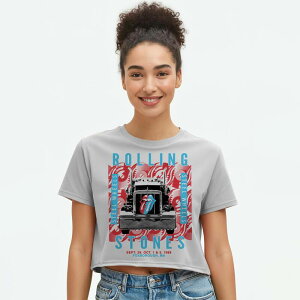 �A���u�����f�b�h ���f�B�[�X �g�b�v�X T�V���c �N���b�v�h �O���t�B�b�N Unbranded Juniors' Rolling Stones Cropped Graphic Tee Bright White �z���C�g