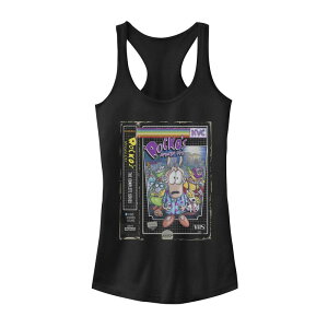 yz CZX LN^[ fB[X TVc gbvX Juniors' Rocko's Modern Life VHS Cover Tank Top Black