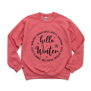 Simply Sage Market ���f�B�[�X �g�b�v�X T�V���c �X�E�F�b�g Simply Sage Market Hello Winter Circle Sweatshirt Heathered �w�U�[