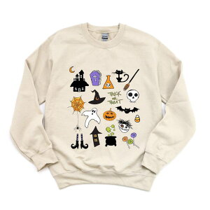 yz Simply Sage Market fB[X TVc gbvX Simply Sage Market Halloween Collage Sweatshirt Dust