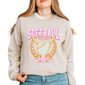 Simply Sage Market ���f�B�[�X �g�b�v�X T�V���c �X�E�F�b�g Simply Sage Market Softball Mom Crossed Batsweatshirt Dust �Z�[�W