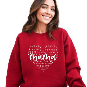 Simply Sage Market ���f�B�[�X �g�b�v�X T�V���c �X�E�F�b�g Simply Sage Market Mamaffirmations Heart Sweatshirt Cardinal �Z�[�W