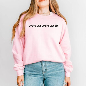 Simply Sage Market ���f�B�[�X �g�b�v�X T�V���c �X�E�F�b�g Simply Sage Market Mama Cursive Heart Sweatshirt Light Pink �s���N