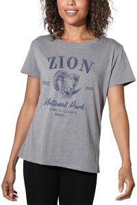 �A�j���L�����N�^�[ ���f�B�[�X �g�b�v�X T�V���c �O���t�B�b�N Licensed Character Juniors' Zion Bighorn Sheep Icon Graphic Tee Heather Gray �O���[