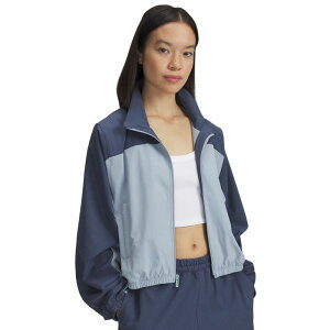 �A���_�[�A�[�}�[ ���f�B�[�X �A�E�^�[ �W���P�b�g�E�u���]�� Women's Under Armourival Woven Crop Jacket Downpour Gray �O���[