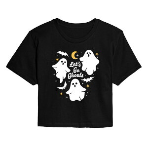 �A�j���L�����N�^�[ ���f�B�[�X �g�b�v�X T�V���c �N���b�v�h �O���t�B�b�N Licensed Character Juniors' Let's Go Ghouls Graphicropped Halloween Graphic Tee Black �u���b�N