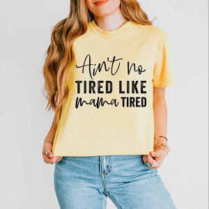 Simply Sage Market ���f�B�[�X �g�b�v�X T�V���c Simply Sage Market Ain't No Tired Like Mama Tired Boxy Crop Top Butter �Z�[�W