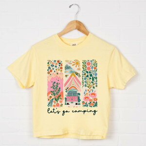 Simply Sage Market ���f�B�[�X �g�b�v�X T�V���c Simply Sage Market Let's Go Camping Van Boxy Crop Top Butter �Z�[�W