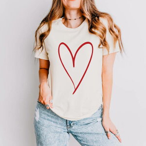 Simply Sage Market ���f�B�[�X �g�b�v�X T�V���c Simply Sage Market Handrawn Heart Short Sleeve Tee Cream �N���[��