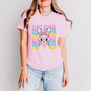 Simply Sage Market ���f�B�[�X �g�b�v�X T�V���c Simply Sage Market Groovy Easter Bunny Short Sleeve Tee Pink �s���N