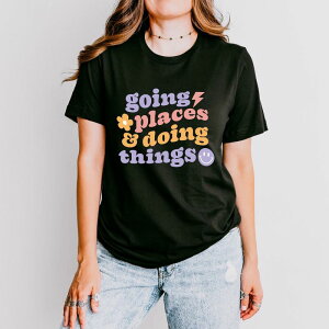 Simply Sage Market ���f�B�[�X �g�b�v�X T�V���c ���[�X Simply Sage Market Going Places Andoing Thingshort Sleeve Tee Black �u���b�N