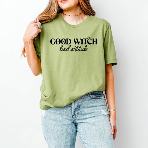 yz Simply Sage Market fB[X TVc gbvX Simply Sage Market Good Witch Bad Attitude Short Sleeve Tee Light Green