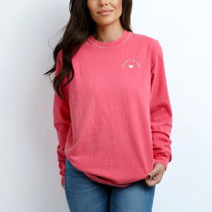 Simply Sage Market ���f�B�[�X �g�b�v�X T�V���c �~�j Simply Sage Market Happy Mama Heart Mini Garment Dyed Long Sleeve Crunchberry �Z�[�W