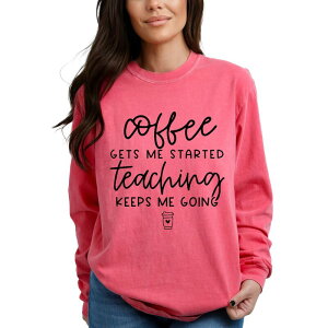 Simply Sage Market ���f�B�[�X �g�b�v�X T�V���c Simply Sage Market Keeps Me Going Coffee Garment Dyed Long Sleeve Crunchberry �Z�[�W