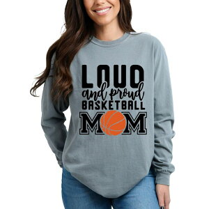 Simply Sage Market ���f�B�[�X �g�b�v�X T�V���c Simply Sage Market Loud And Proud Basketball Mom Garment Dyed Long Sleeve Grey �O���[