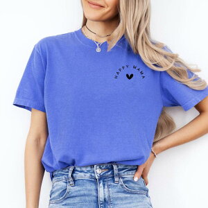 Simply Sage Market ���f�B�[�X �g�b�v�X T�V���c �~�j Simply Sage Market Happy Mama Heart Mini Garment Dyed Tee Flo Blue �u���[