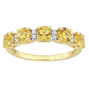 Xe O[X fB[X ANZT[ O Stella Grace 18k Gold Over Silver Citrine & White Topaz Semi-Eternity Ringold Tone S[h