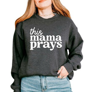 Simply Sage Market ���f�B�[�X �g�b�v�X T�V���c �X�E�F�b�g Simply Sage Markethis Mama Praysweatshirt Dark Heather �w�U�[