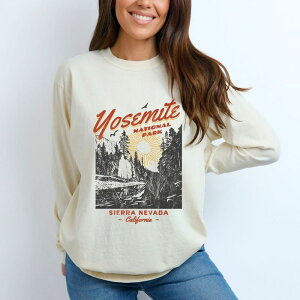 Simply Sage Market ���f�B�[�X �g�b�v�X T�V���c Simply Sage Market Yosemite National Park Sierra Nevada Garment Dyed Long Sleeve Ivory �A�C�{���[