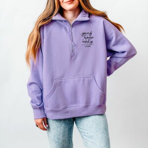 Simply Sage Market ���f�B�[�X �g�b�v�X T�V���c �n�[�t�W�b�v �t���[�X Simply Sage Market Going Homearly Quarter Zip Fleece Orchid �Z�[�W