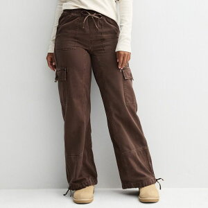 �G�X�I�[ ���f�B�[�X �{�g���X �J�W���A���p���c �J�[�S�p���c Juniors' SO High Rise Pull-On Baggy Cargo Pants Beau Brown �u���E��