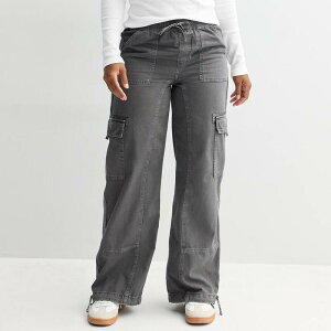�G�X�I�[ ���f�B�[�X �{�g���X �J�W���A���p���c �J�[�S�p���c Juniors' SO High Rise Pull-On Baggy Cargo Pants Gray Haze �O���[