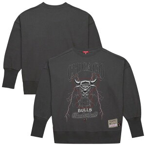 �~�b�`�F��&�l�X ���f�B�[�X �g�b�v�X T�V���c �X�E�F�b�g Women's Mitchell & Ness Black Chicago Bulls Hardwood Classics Lightweight Pullover Sweatshirt Bul Black �u���b�N