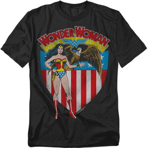 AjLN^[ Y gbvX TVc g[ OtBbN Licensed Character Big & Tall DComics Wonder Woman Strong USA Graphic Tee Black ubN