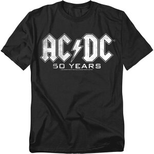�A�j���L�����N�^�[ �����Y �g�b�v�X T�V���c �g�[�� ���S �O���t�B�b�N Licensed Character Big & Tall AC/DC 50 Years Logo Graphic Tee Black �u���b�N
