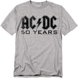 �A�j���L�����N�^�[ �����Y �g�b�v�X T�V���c �g�[�� ���S �O���t�B�b�N Licensed Character Big & Tall AC/DC 50 Years Logo Black Graphic Tee Heather Gray �O���[