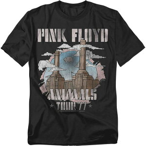 �A�j���L�����N�^�[ �����Y �g�b�v�X T�V���c �g�[�� �O���t�B�b�N Licensed Character Big & Tall Pink Floyd Animals Tour '77 Black Graphic Tee Black �u���b�N