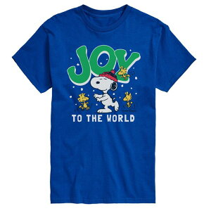 �A�j���L�����N�^�[ �����Y �g�b�v�X T�V���c �O���t�B�b�N Licensed Character Men's Peanuts Joy To The World Graphic Tee Royal Blue �u���[