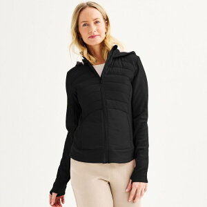 Tek Gear ���f�B�[�X �A�E�^�[ �W���P�b�g�E�u���]�� �v�` Petitek Gear Mixed Media Jacket Mineral Black �u���b�N