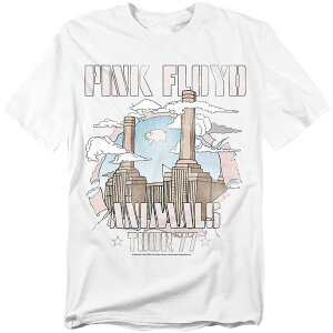 �A�j���L�����N�^�[ �����Y �g�b�v�X T�V���c �g�[�� �O���t�B�b�N Licensed Character Big & Tall Pink Floyd Animals Tour '77 Graphic Tee White �z���C�g