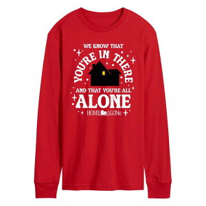 AjLN^[ Y gbvX TVc OtBbN Licensed Character Men's Home Alone We Know You're In There Long Sleeve Graphic Tee Red bh