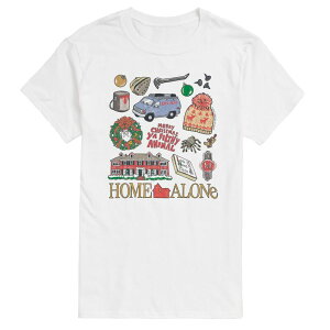 �A�j���L�����N�^�[ �����Y �g�b�v�X T�V���c �O���t�B�b�N Licensed Character Men's Home Alone Icon Collage Graphic Tee White �z���C�g
