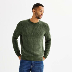 �\�m�} �����Y �A�E�^�[ �j�b�g�E�Z�[�^�[ �N���[�l�b�N Men'sonoma Goods For Life Midweight Birdseye Crewneck Sweater Olive �I���[�u