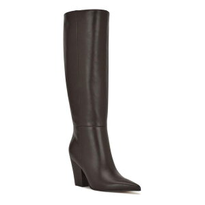 yz iCEFXg fB[X u[cECu[c V[Y Nine West Adera Women's Pointy Toe Tall Shaft Dress Boots Dark Brown Leather