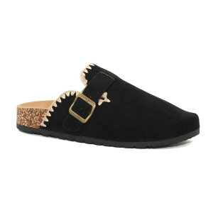 L fB[X V[Y T_ XG[h Yoki Gila-109 Women's Faux Suede Slip-On Stitch Clogs Black ubN