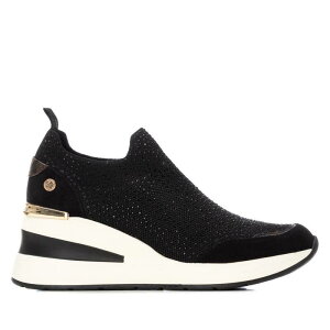 LV^C fB[X V[Y Xj[J[ Women's Wedge Slip-On Sneakers By XTI 144385 Black ubN