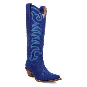 yz fBS fB[X u[cECu[c V[Y Dingo Movin' On Women's Suede Knee-High Western Boots Blue
