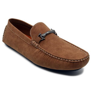 yz AJf~NX Y Xb|E[t@[ V[Y Akademiks Weston Men's Slip-On Loafers With Buckle Detail Tan