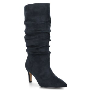 �W���[�j�[ ���f�B�[�X �V���[�Y �u�[�c�E���C���u�[�c �q�[�� Journee Sonnet Women'stiletto Heel Slouchy Knee-High Boots In Regular Wide & Extra Wide Calf Navy �l�C�r�[