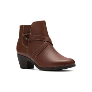 �N���[�N�X ���f�B�[�X �V���[�Y �u�[�c�E���C���u�[�c �A���N�� ���U�[ Clarks Emily2 Henley Women's Leather Ankle Boots British Tan Leather �^��
