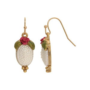 1928 ���f�B�[�X �A�N�Z�T���[ �s�A�X�E�C�������O 1928 Gold Tone Simulated Pearl Oval Wirearrings Red ���b�h