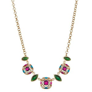 �l�[�s�A ���f�B�[�X �A�N�Z�T���[ �l�b�N���X�E�`���[�J�[�E�y���_���g�g�b�v �t�����[�� ���[�X �t�����[ Napier Gold Tone Floral Accent Necklace Multi �}���`�J���[