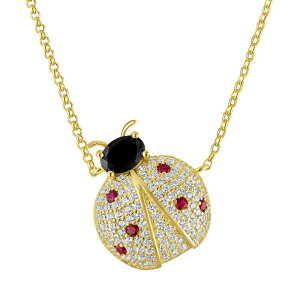 yz Designs by Gioelli fB[X lbNXE`[J[Ey_ggbv ANZT[ Designs by Gioelli Sterling Silver Cubic Zirconia Ladybug Pendant Necklace Gold Tone