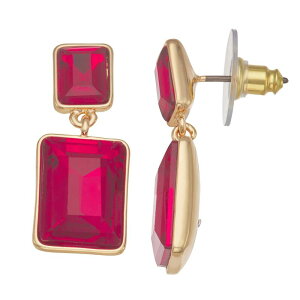 yz iCEFXg fB[X sAXECO ANZT[ Nine West Gold-Tone Simulated Gemstone Dangle Earrings Red